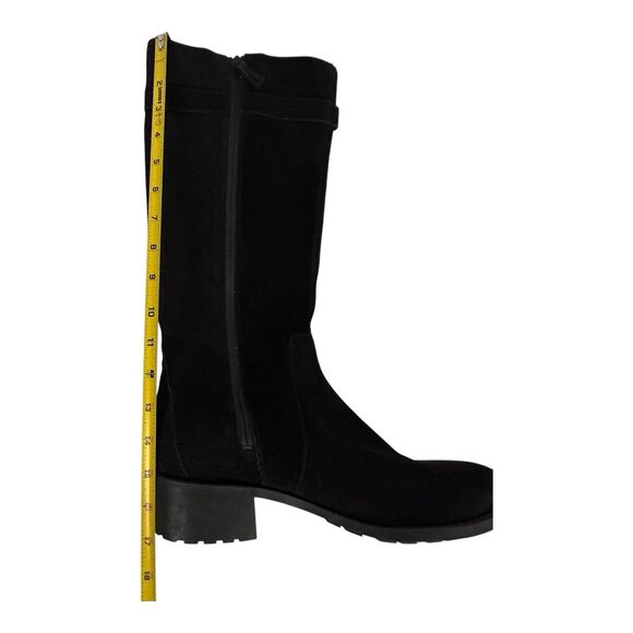 Cole Haan Putnam Tall Knee High Riding Boots Black Suede Leather Waterproof 10B - Picture 3 of 15
